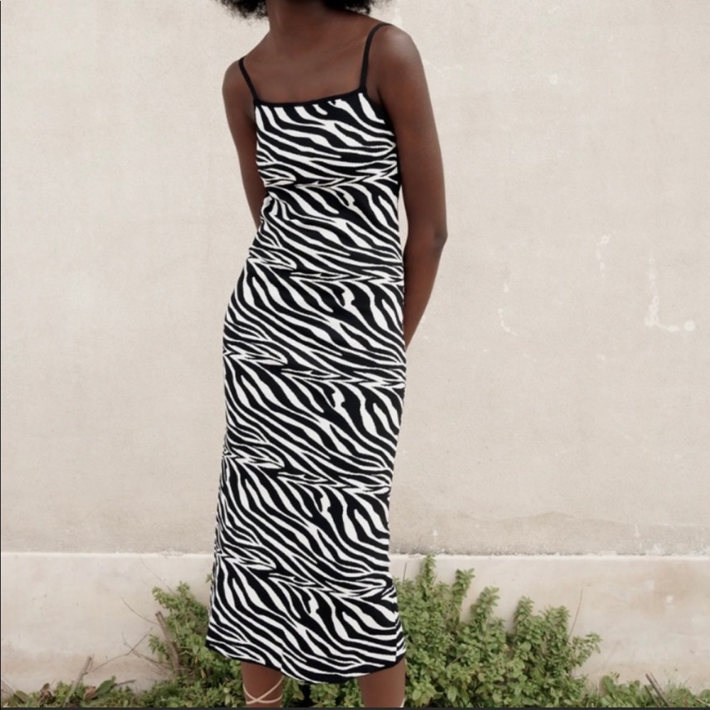 Zara Jacquard Knit dress-Zebra